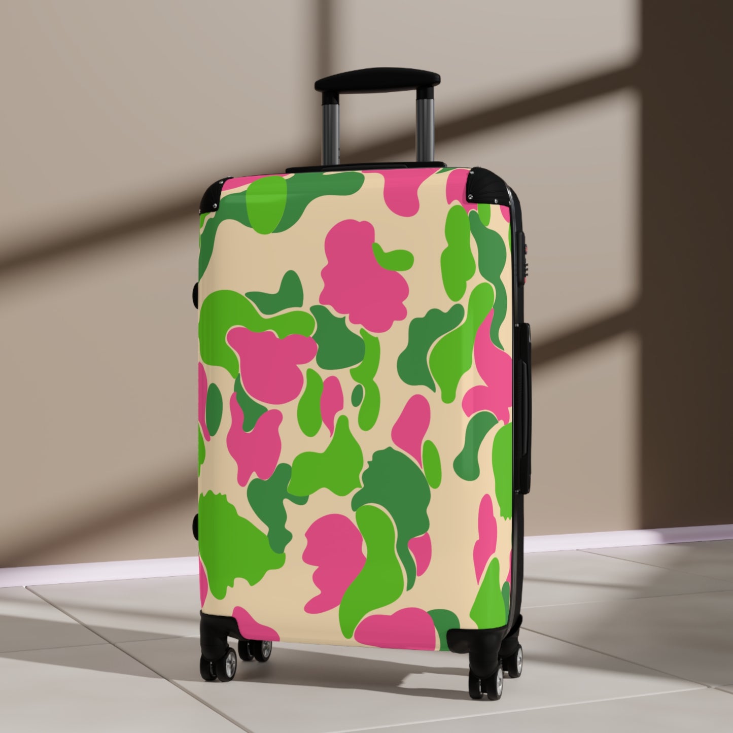Dev-Camo Green/Pink Suitcase