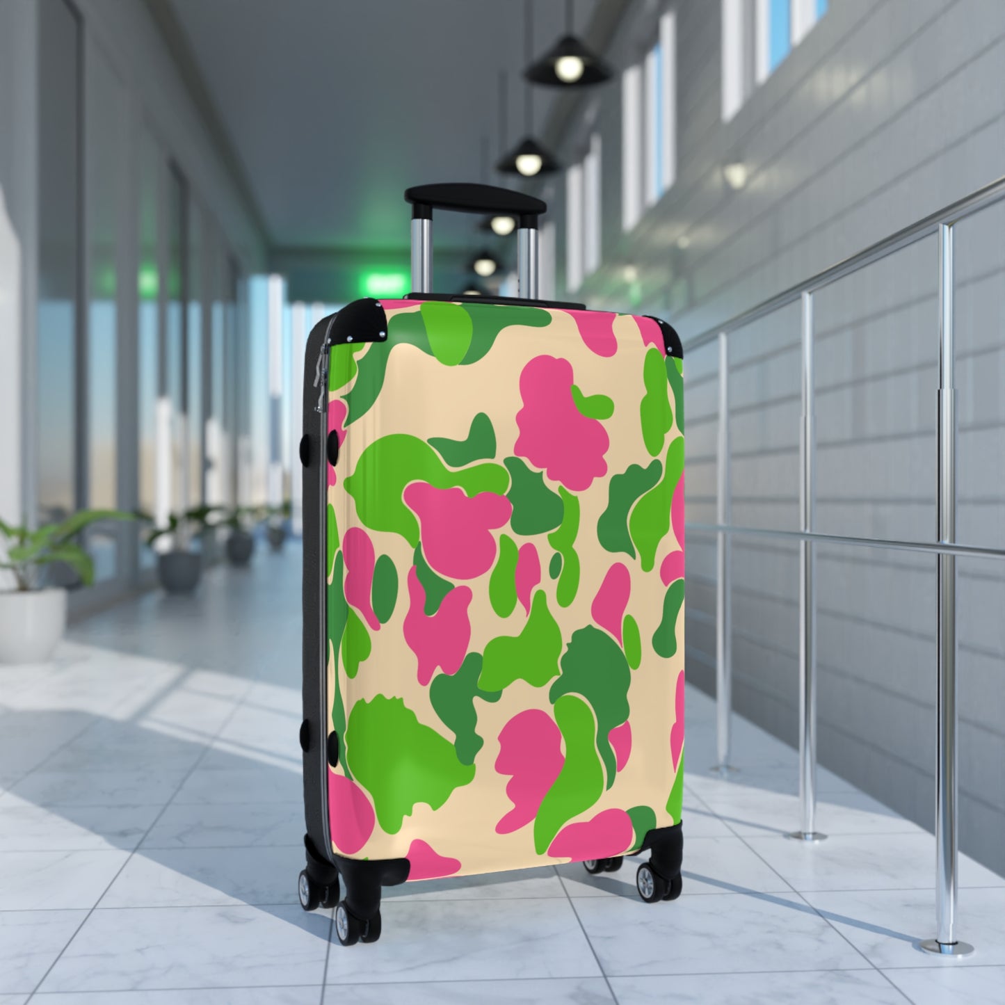 Dev-Camo Green/Pink Suitcase