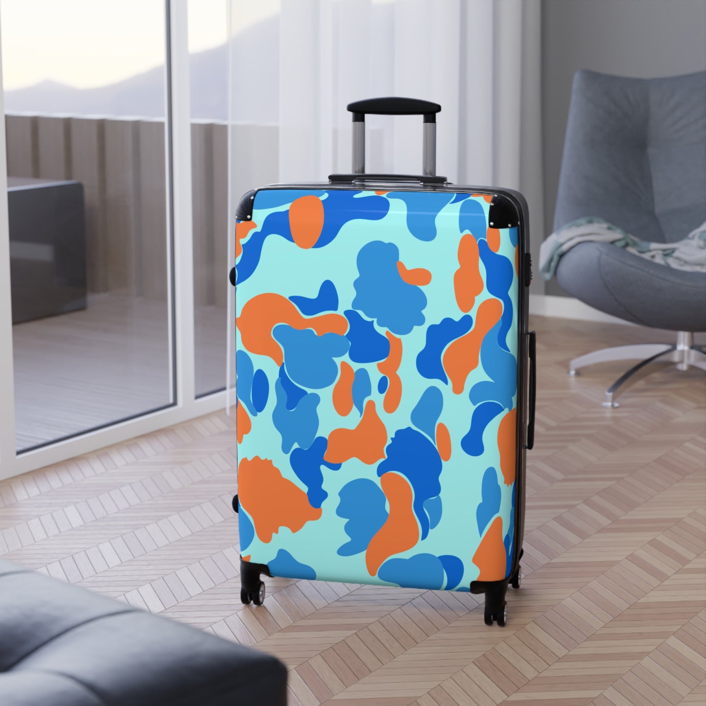 Dev-Camo Blue/Orange Suitcase