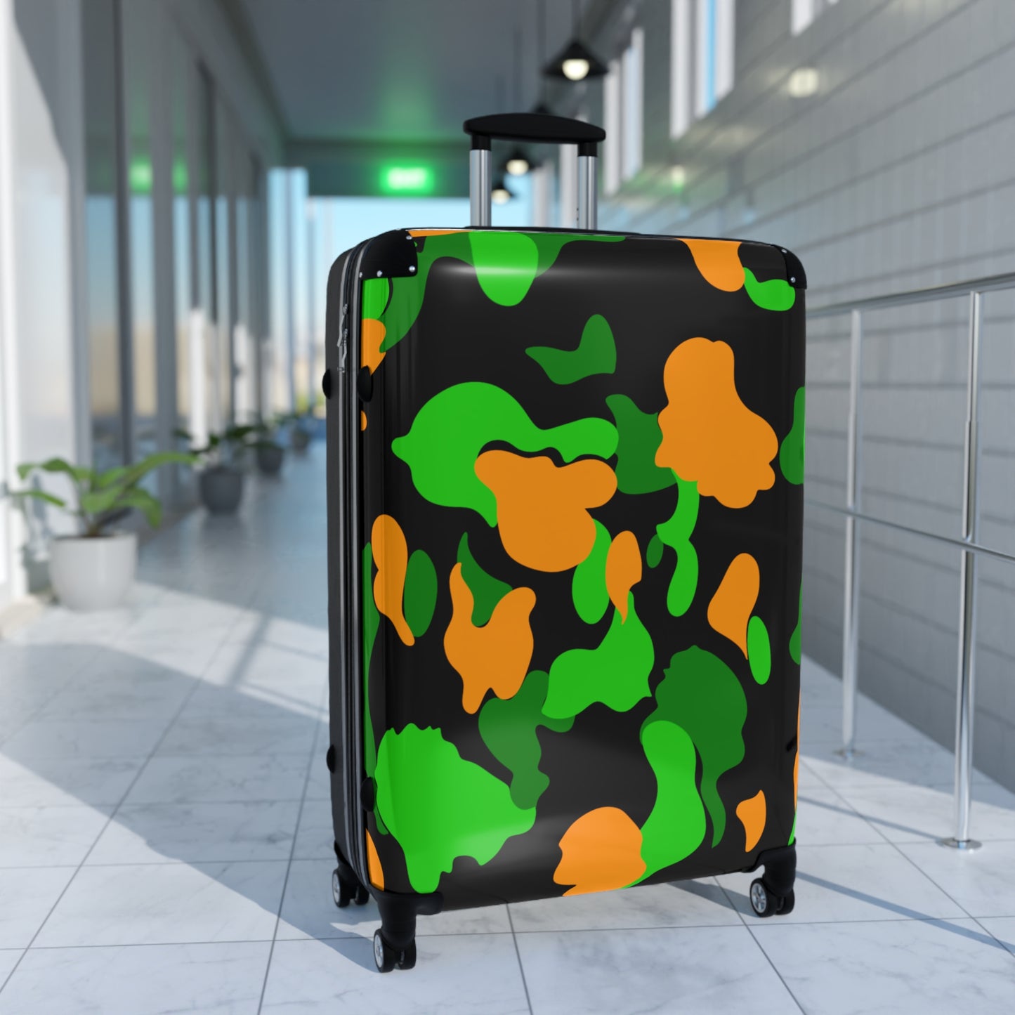 Dev-Camo Green/Orange Suitcase
