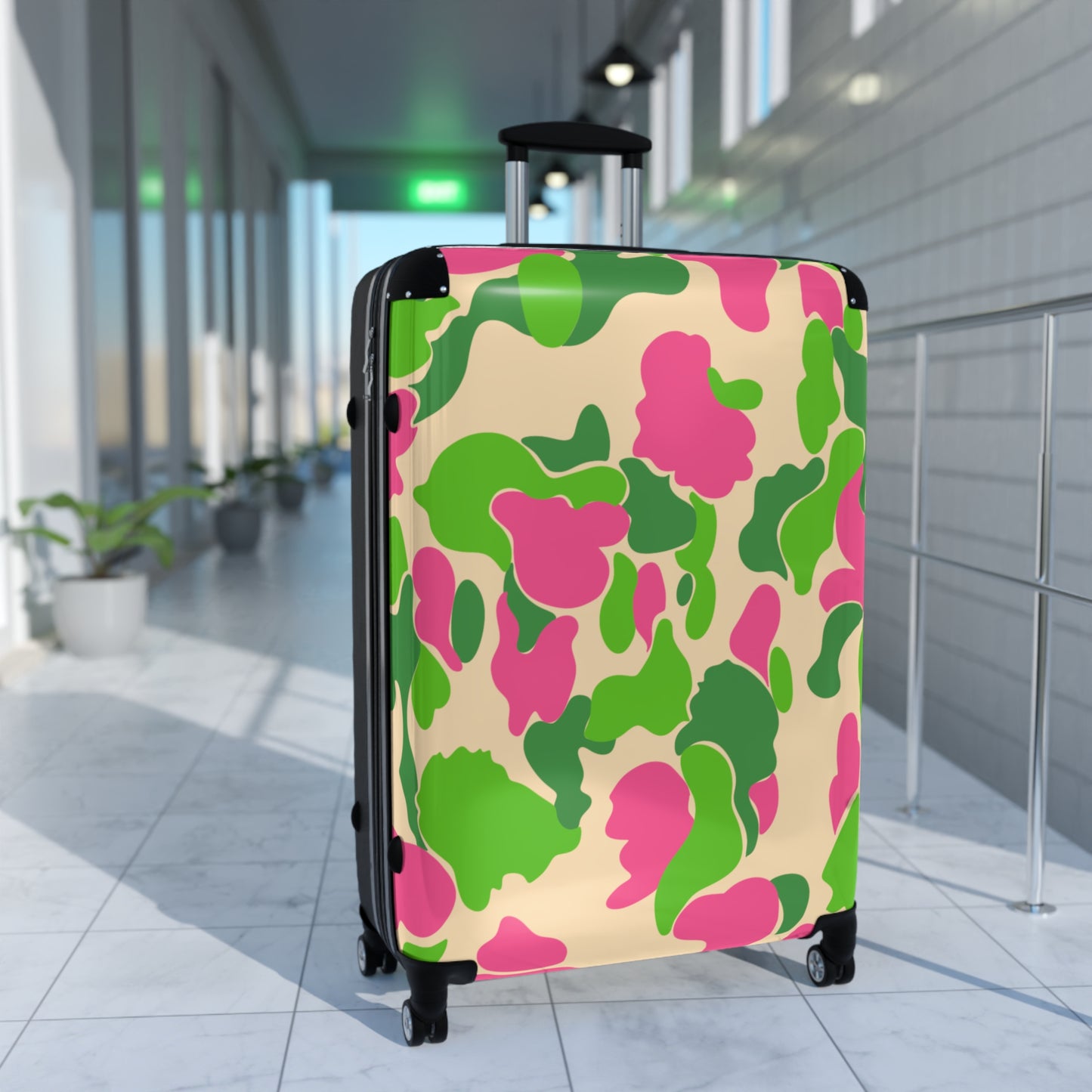 Dev-Camo Green/Pink Suitcase
