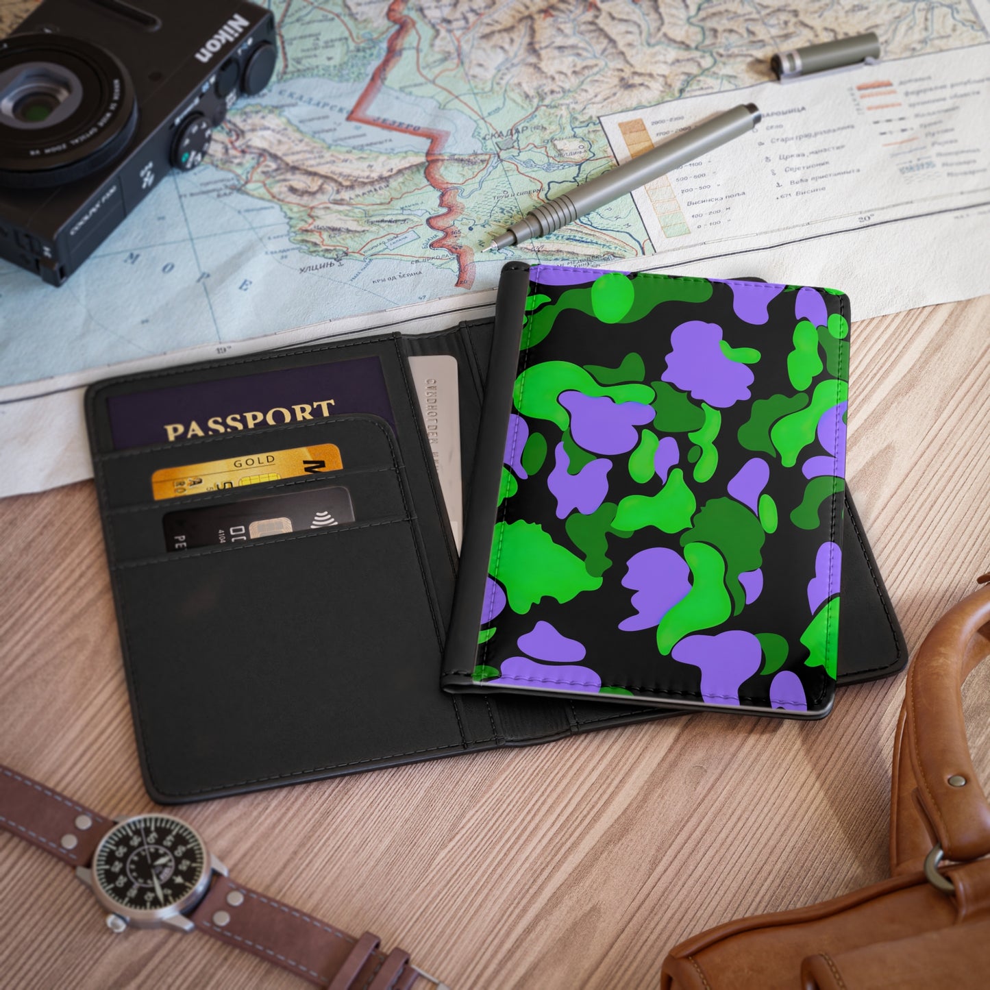 Dev-Camo Green/Purple Passport Cover