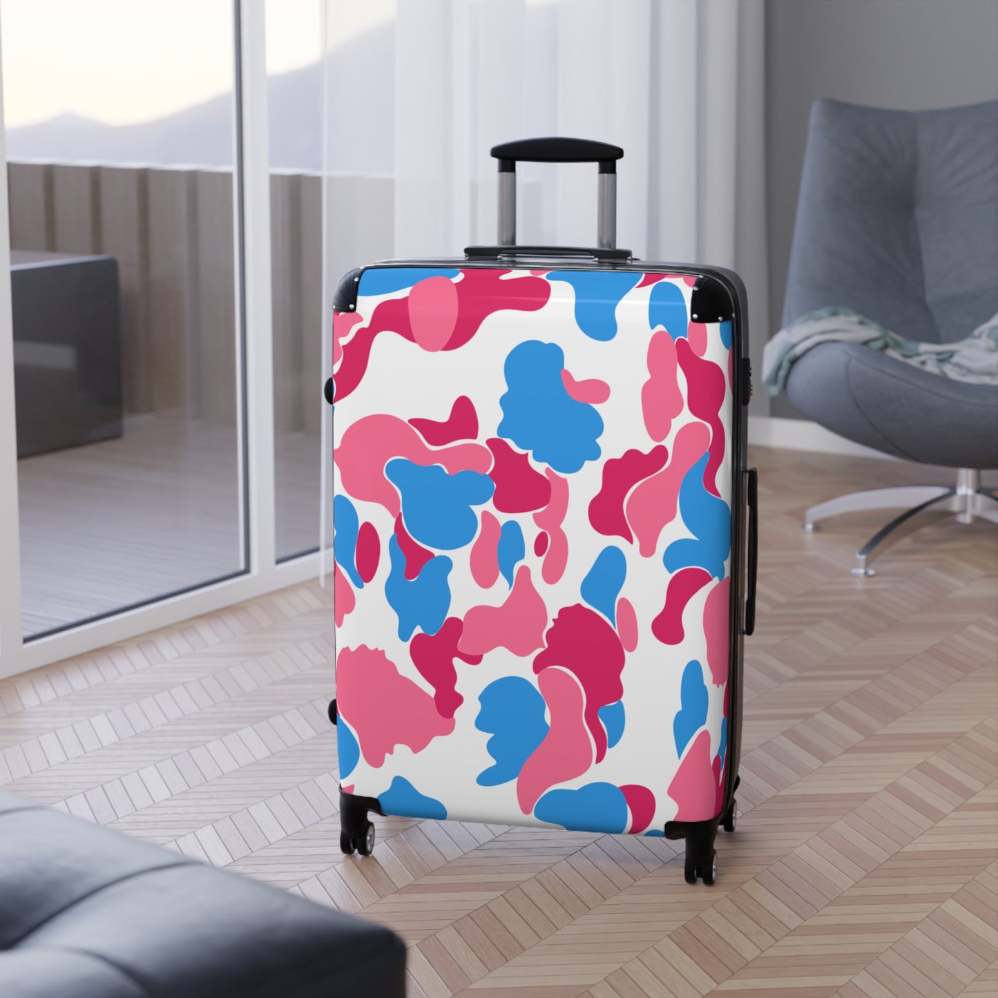 Dev-Camo Pink/Blue Suitcase