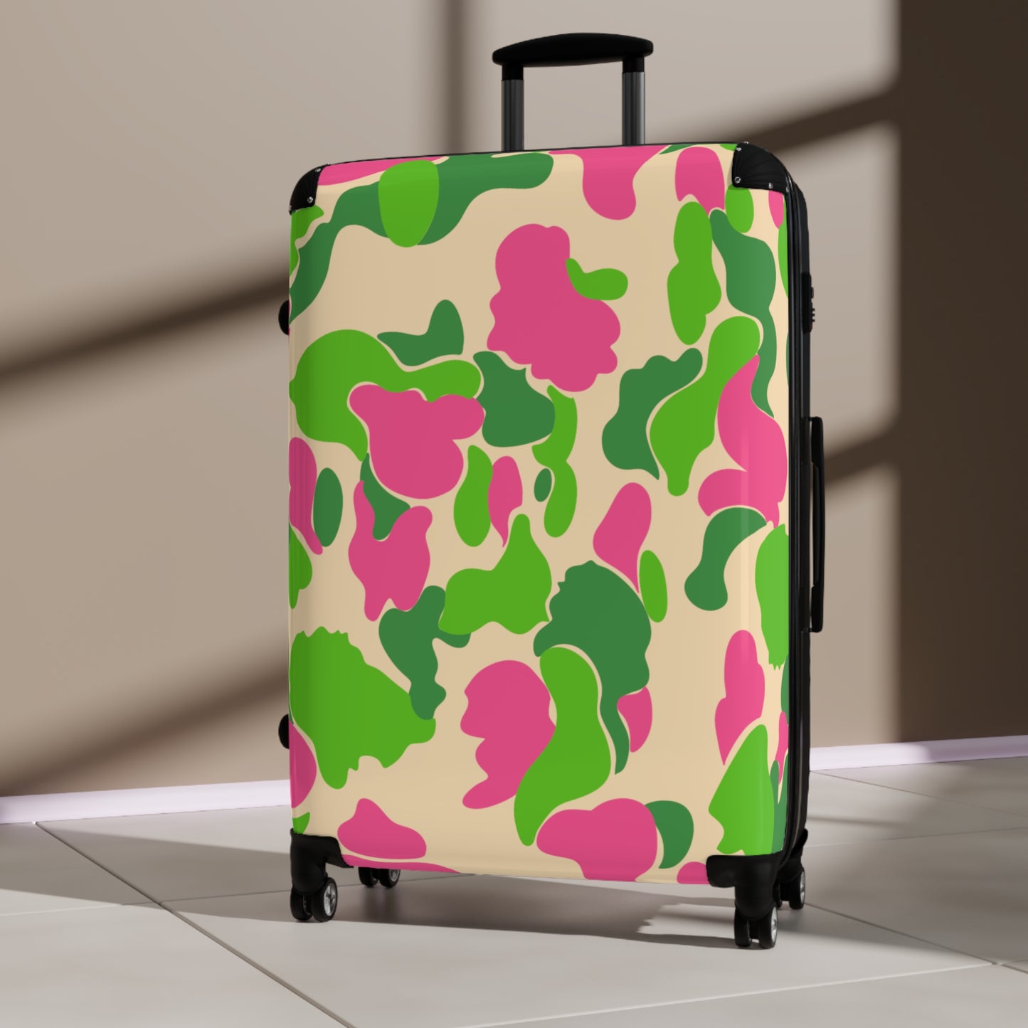 Dev-Camo Green/Pink Suitcase